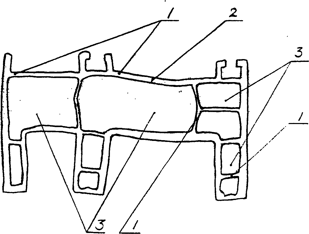 Quantitative characteristic testing method for strain frozen of PVC profile material