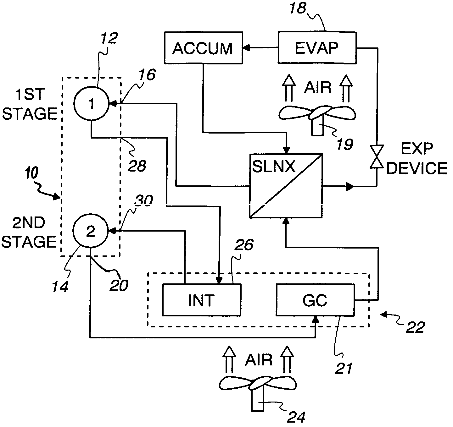 Integrated heat exchanger for use in a refrigeration system