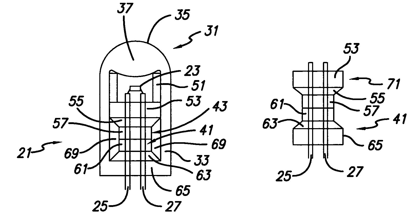 Spacer bead geometry for controlled sealing stability