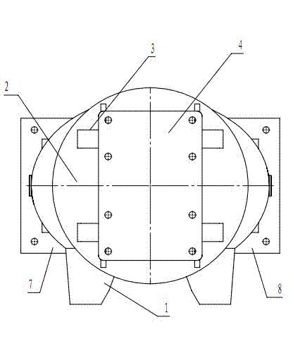 Large-corner quick-change hinging device of support carrier