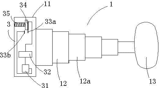 Cow LDA operation reset device by pressing push needle