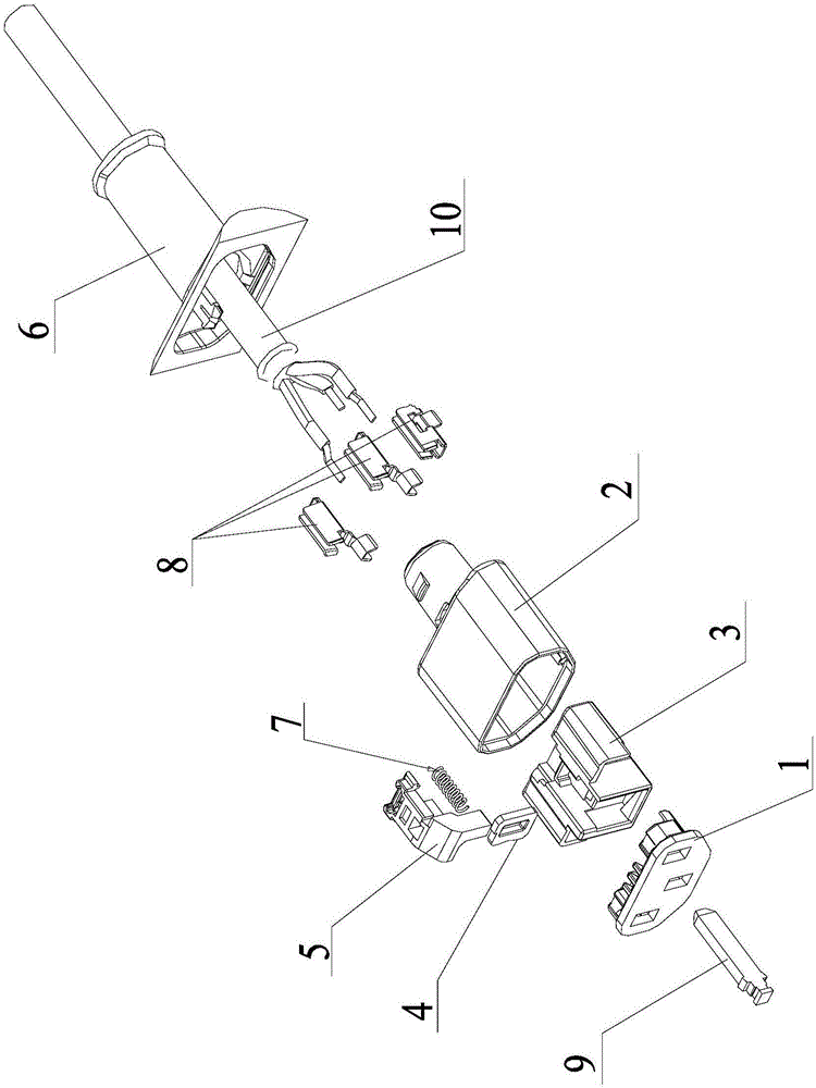 Self-locking plug and power line