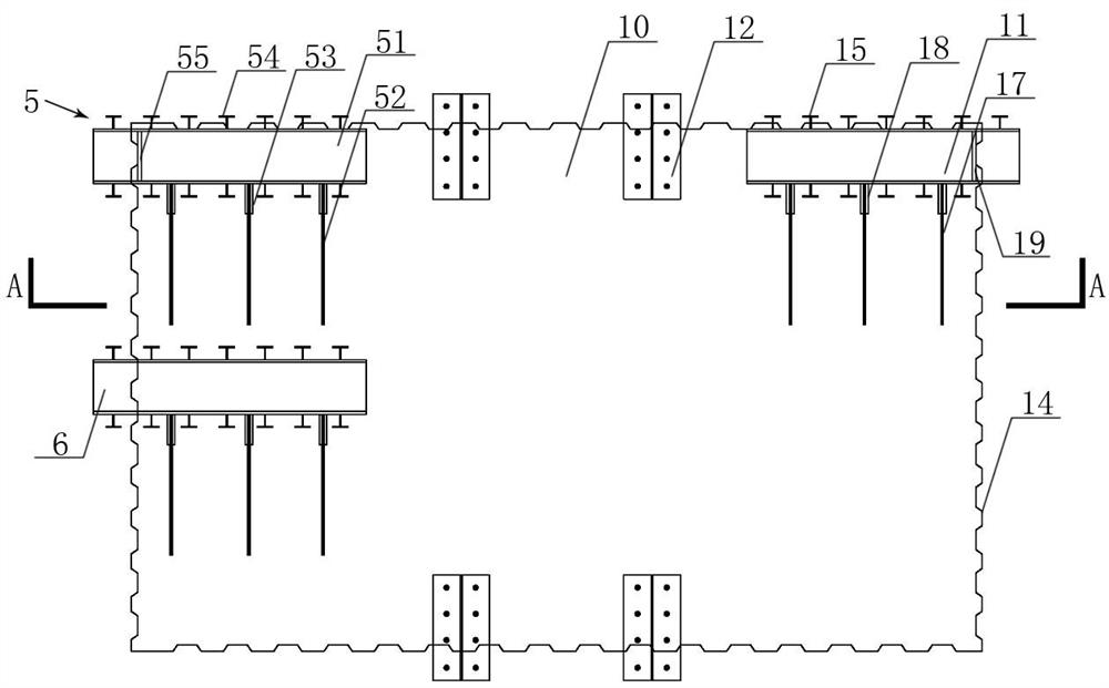 T-shaped flexible jointed limb wall with pre-embedded jointed beam section and its construction method