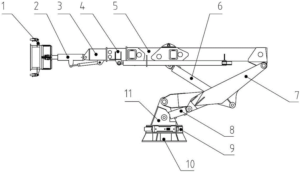 Railway tunnel lining quality nondestructive detection boom and detection method thereof