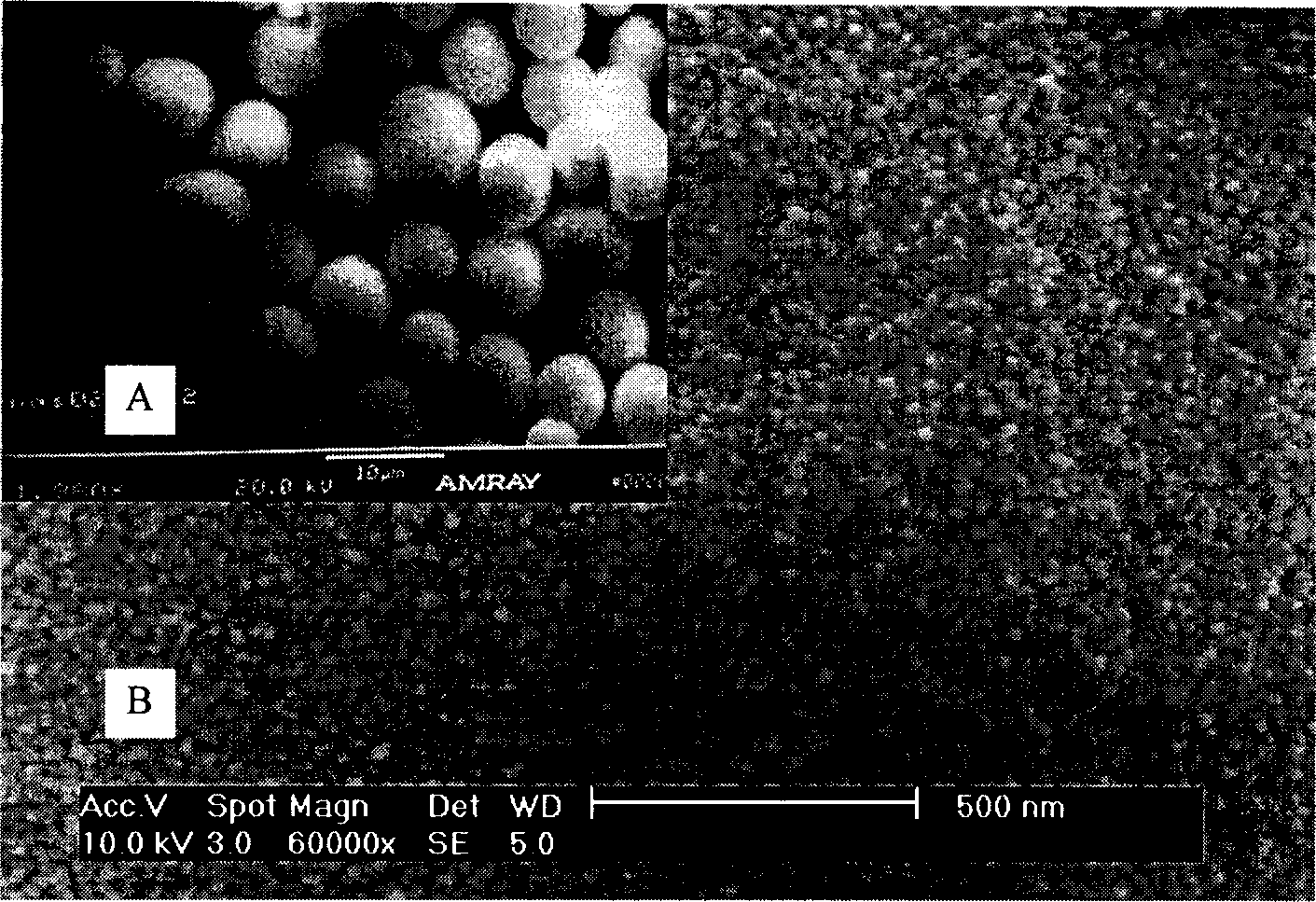 Micron spherical body composed of nano composite calcium carbonate and its preparation method