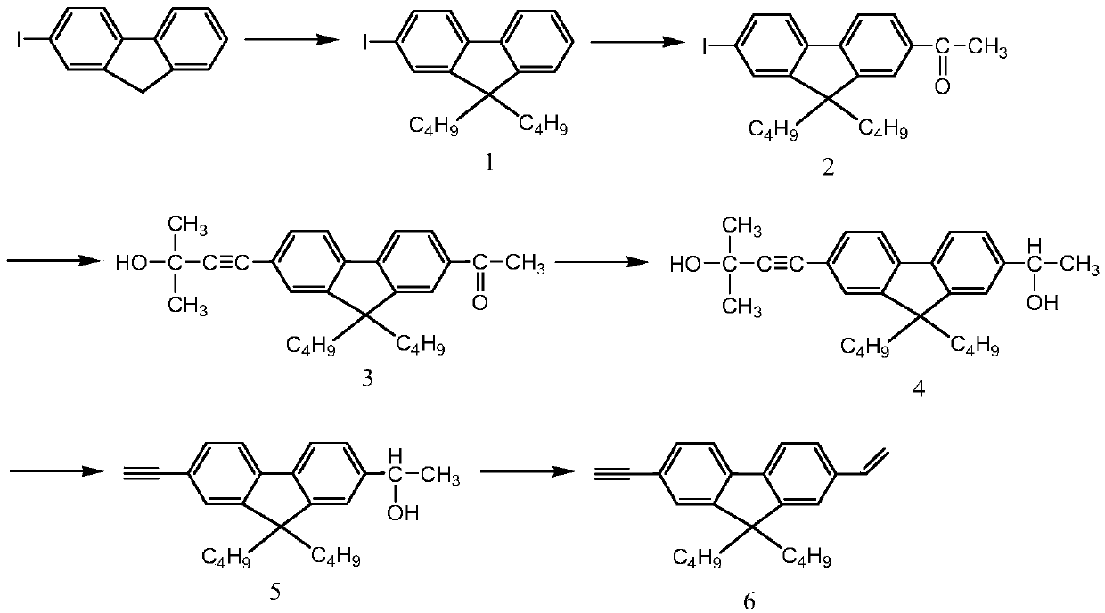 A kind of fluorene vinyl derivative and its synthetic method