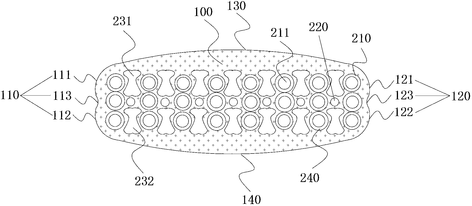 Travelling cable for high-speed parallelly-connected elevators