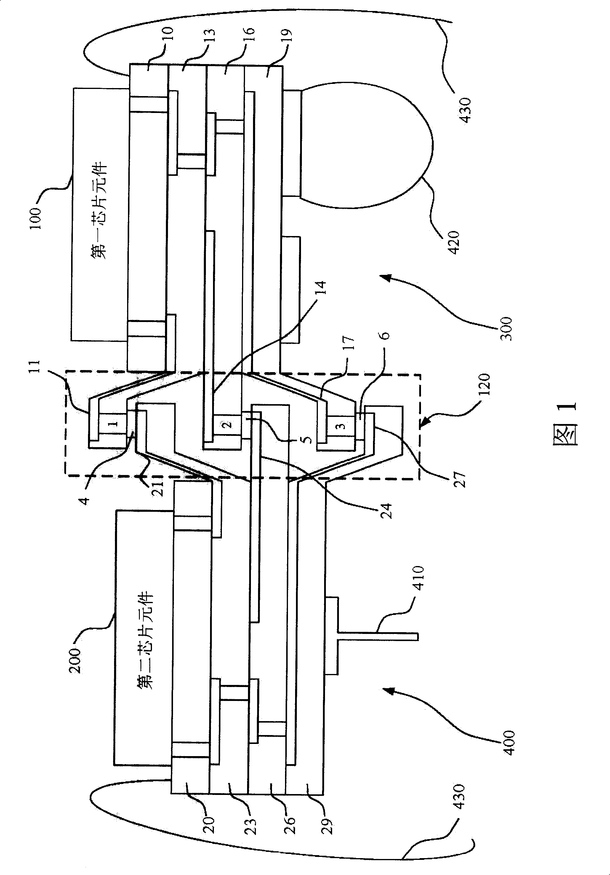 Inter-connecting structure between multi-layer base board and producing method