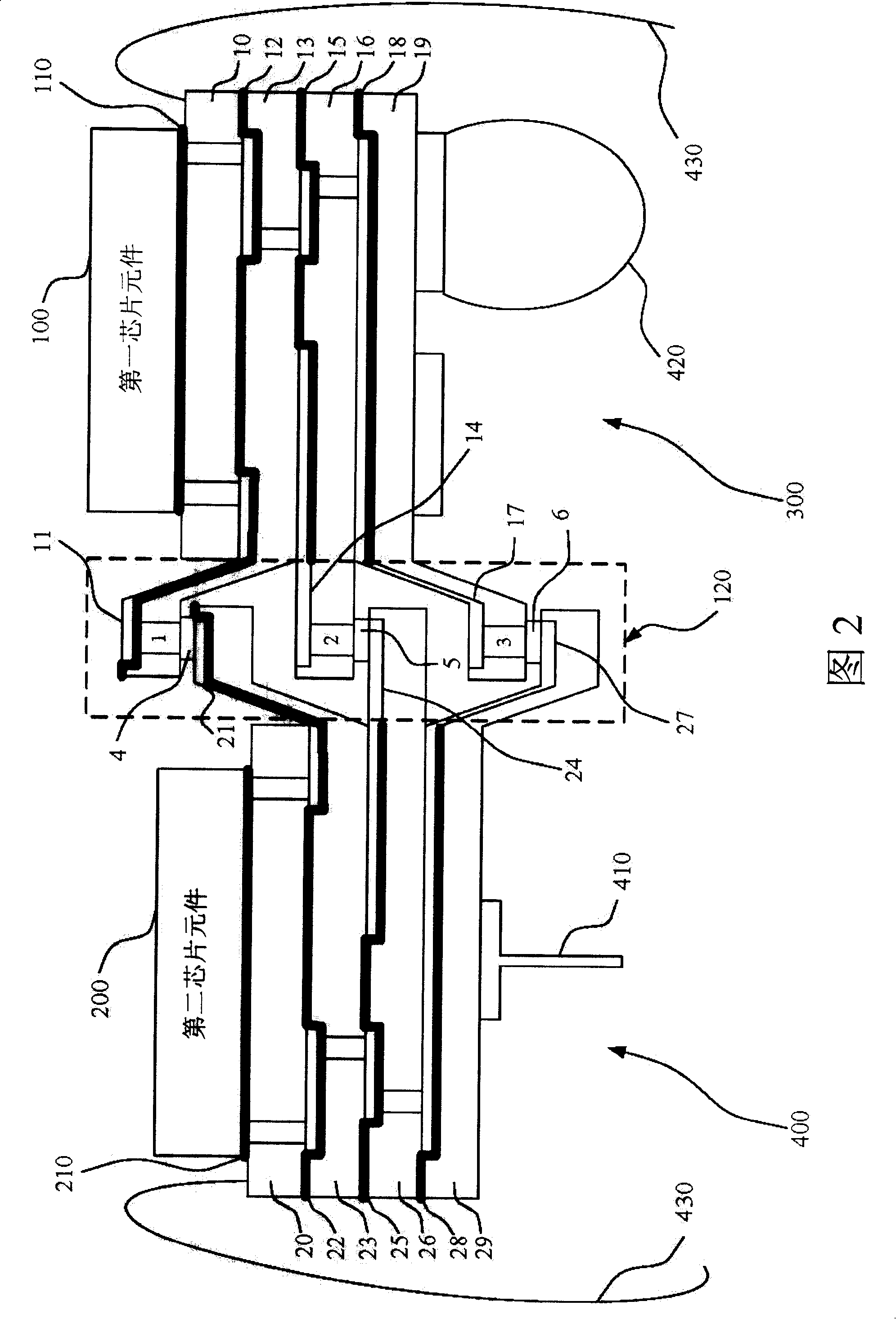 Inter-connecting structure between multi-layer base board and producing method