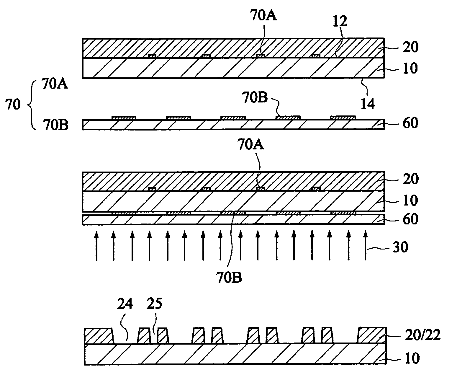 Method of manufacturing a LIGA mold by backside exposure