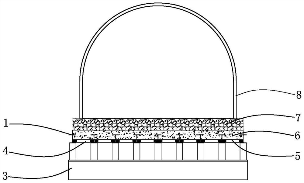 Reinforced concrete combined arch bridge spanning karst caves in tunnel and construction method thereof