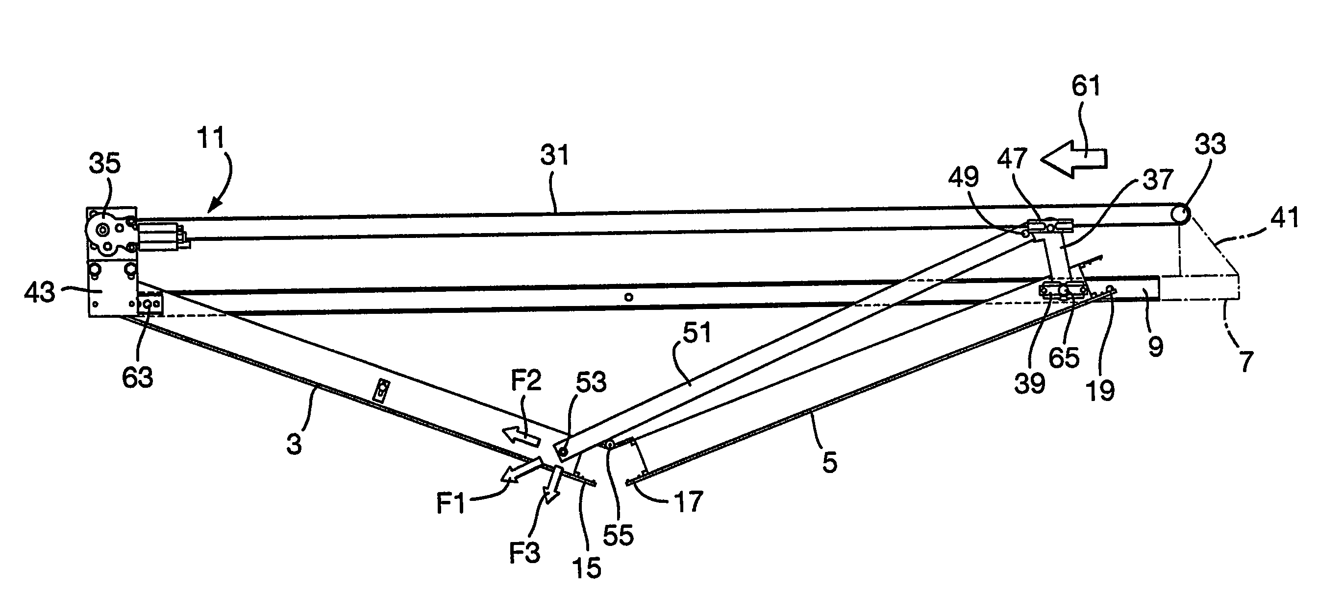 Actuating system and folding panel assembly