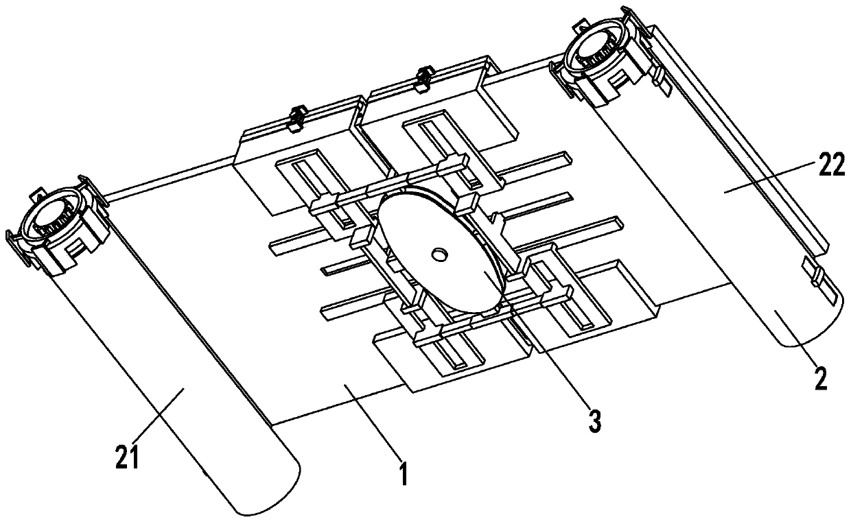 Disposable examination pad laying device for examination bed