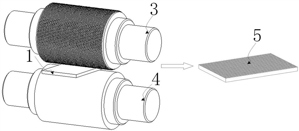 Rolling method for metal composite plate with prefabricated crossed corrugated interface