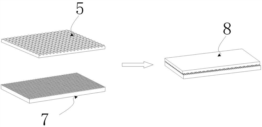 Rolling method for metal composite plate with prefabricated crossed corrugated interface