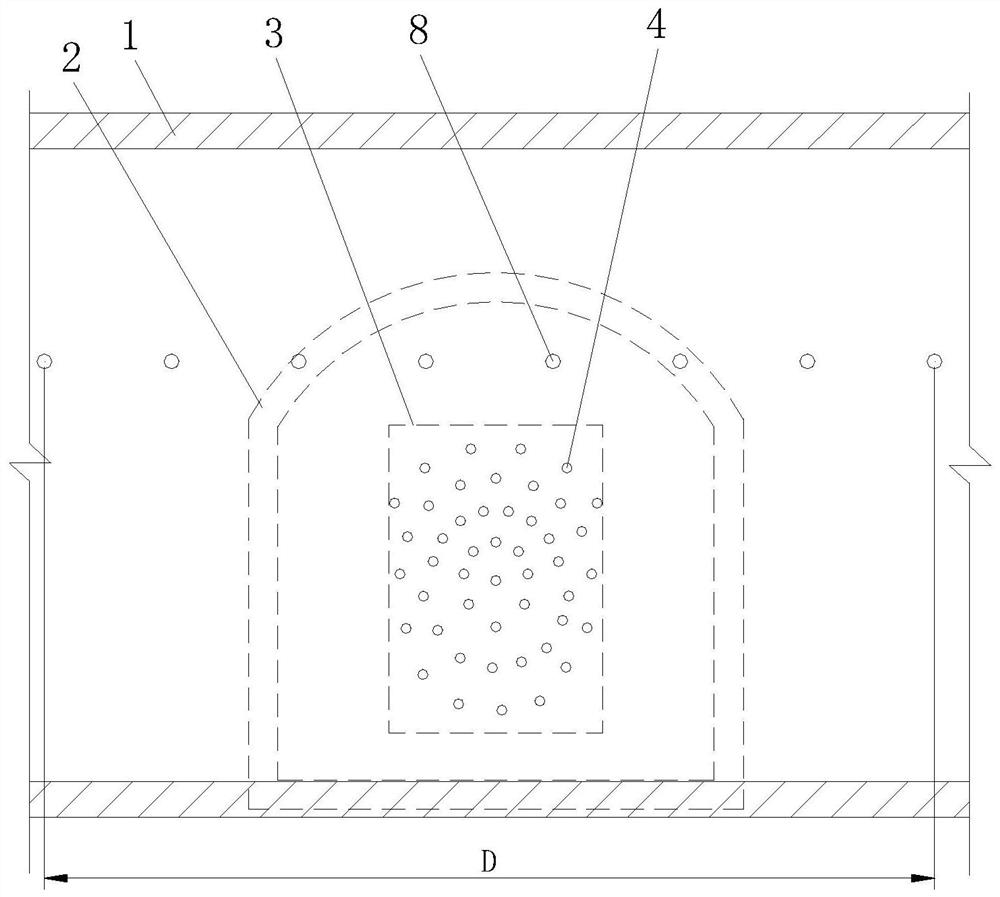 Water-rich sand layer shield interval contact channel stratum pre-reinforcement structure and method