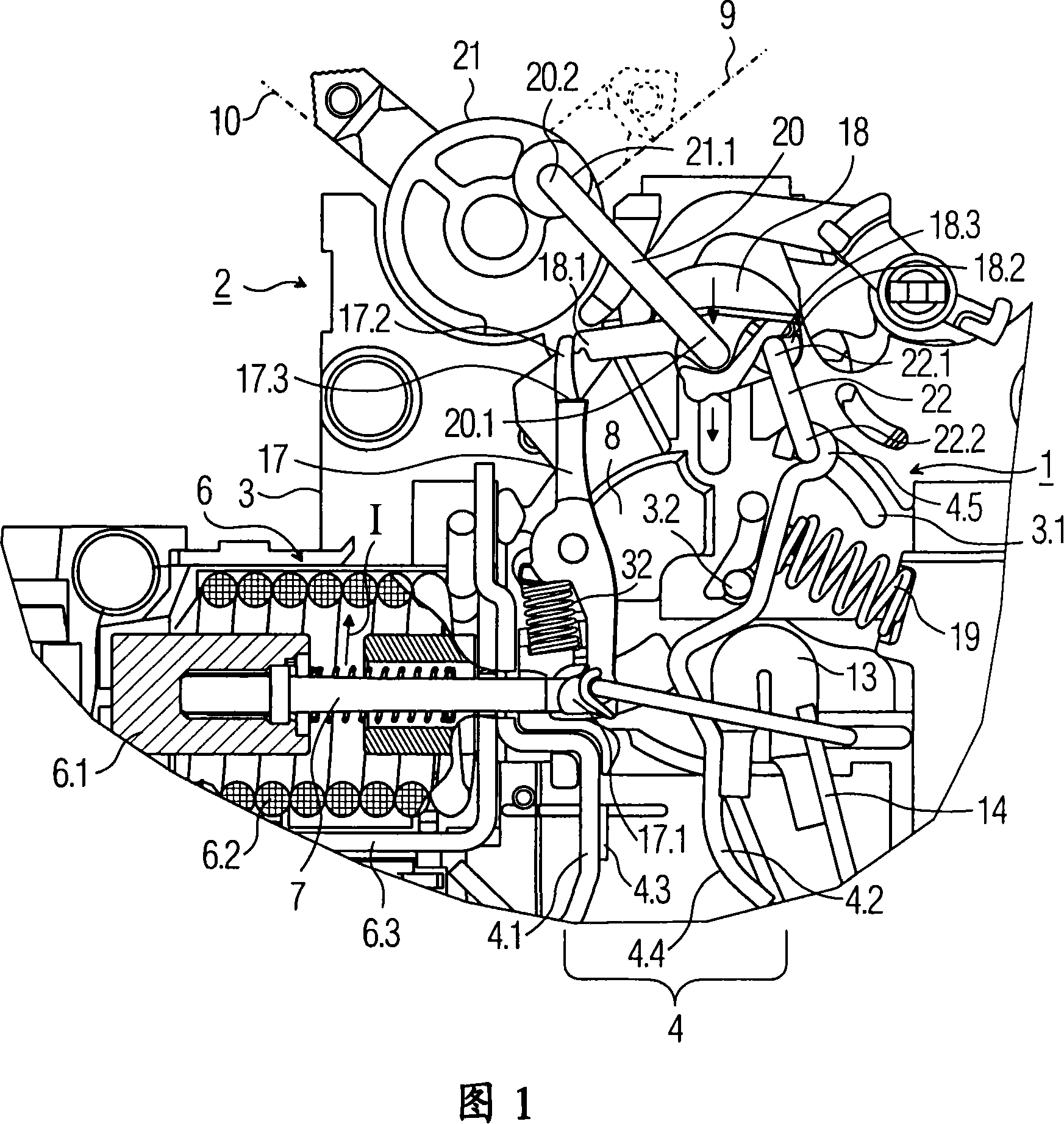 Switching device with actuating component