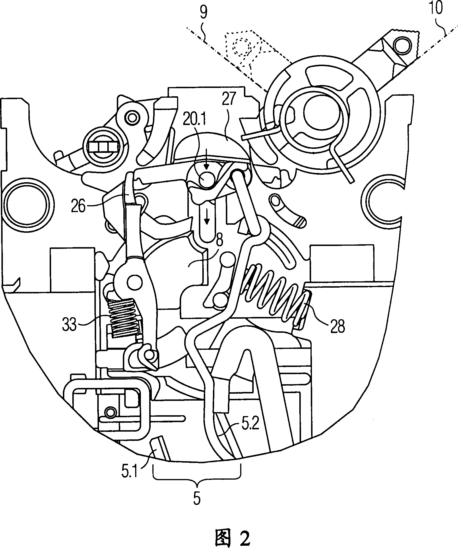 Switching device with actuating component