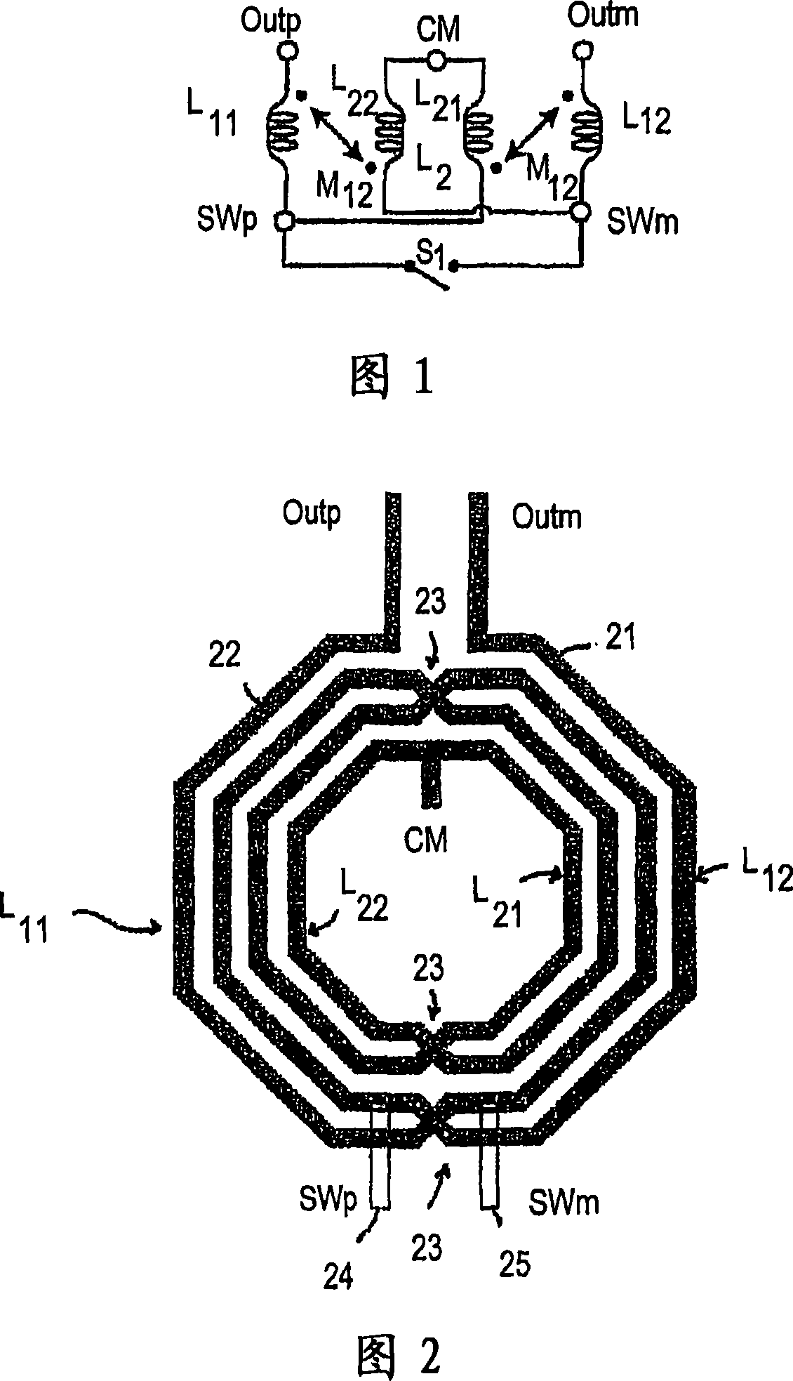 Inductor device for multiband radio frequency operation