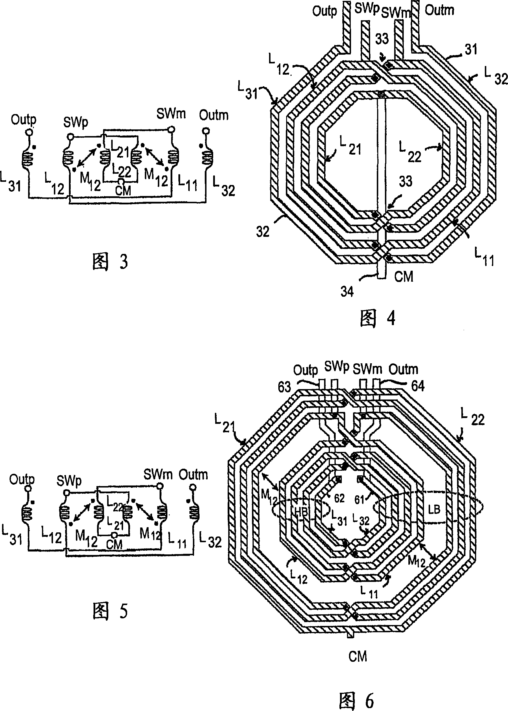 Inductor device for multiband radio frequency operation