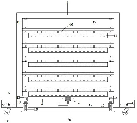 Test tube batch transportation device for blood detection