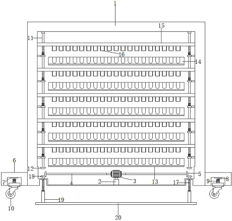 Test tube batch transportation device for blood detection