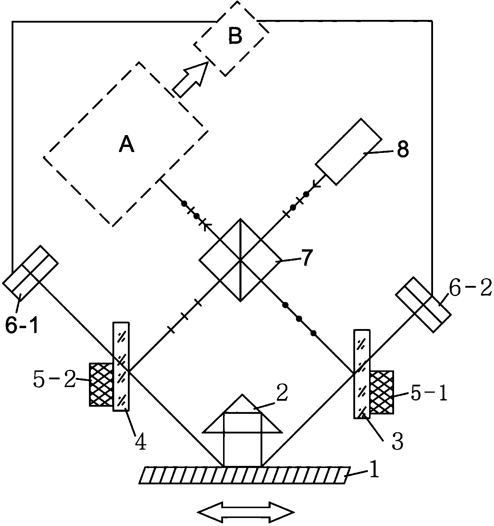 Self-adaptive common-light-path grating interferometer and realizing method thereof