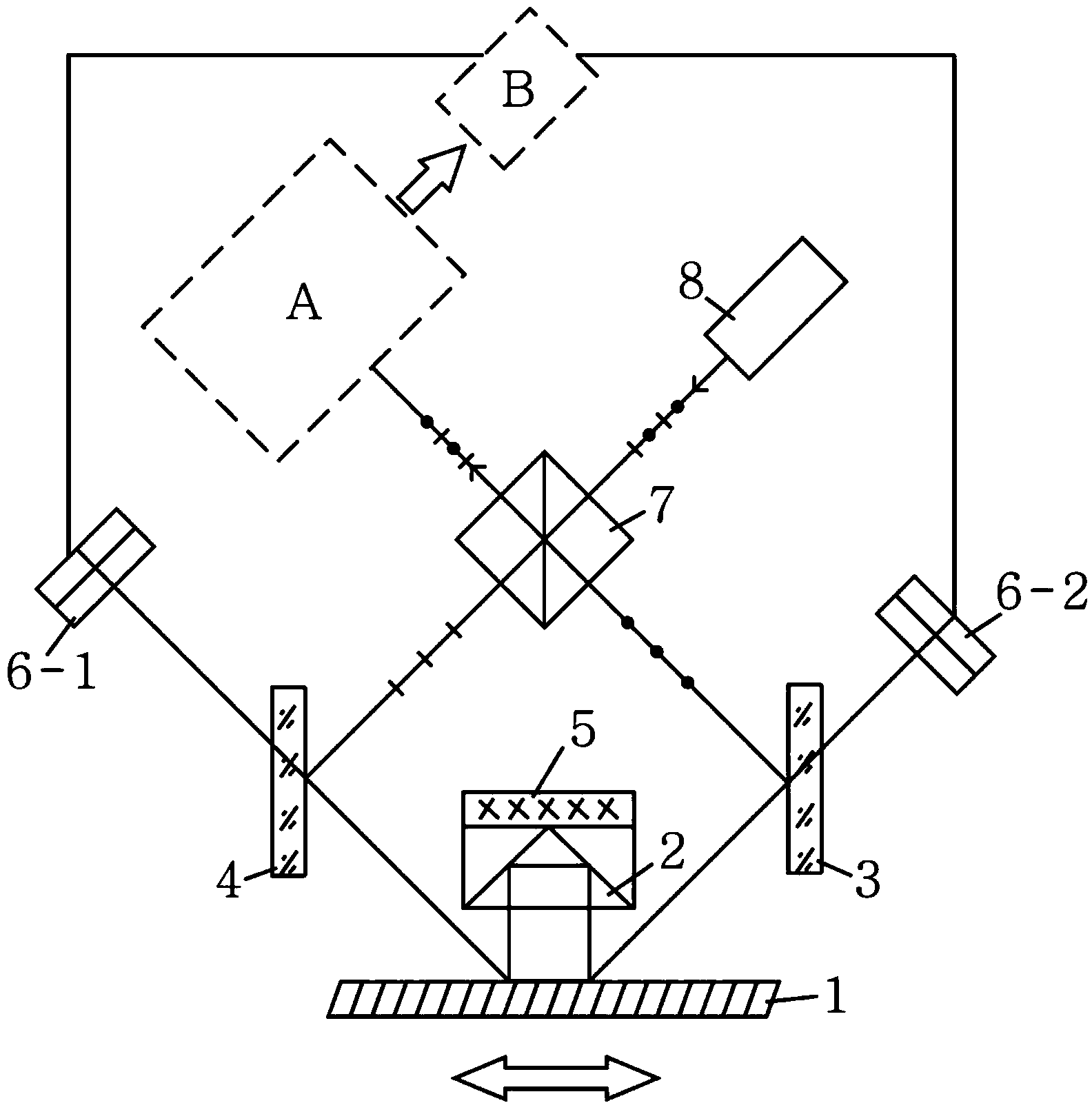 Self-adaptive common-light-path grating interferometer and realizing method thereof