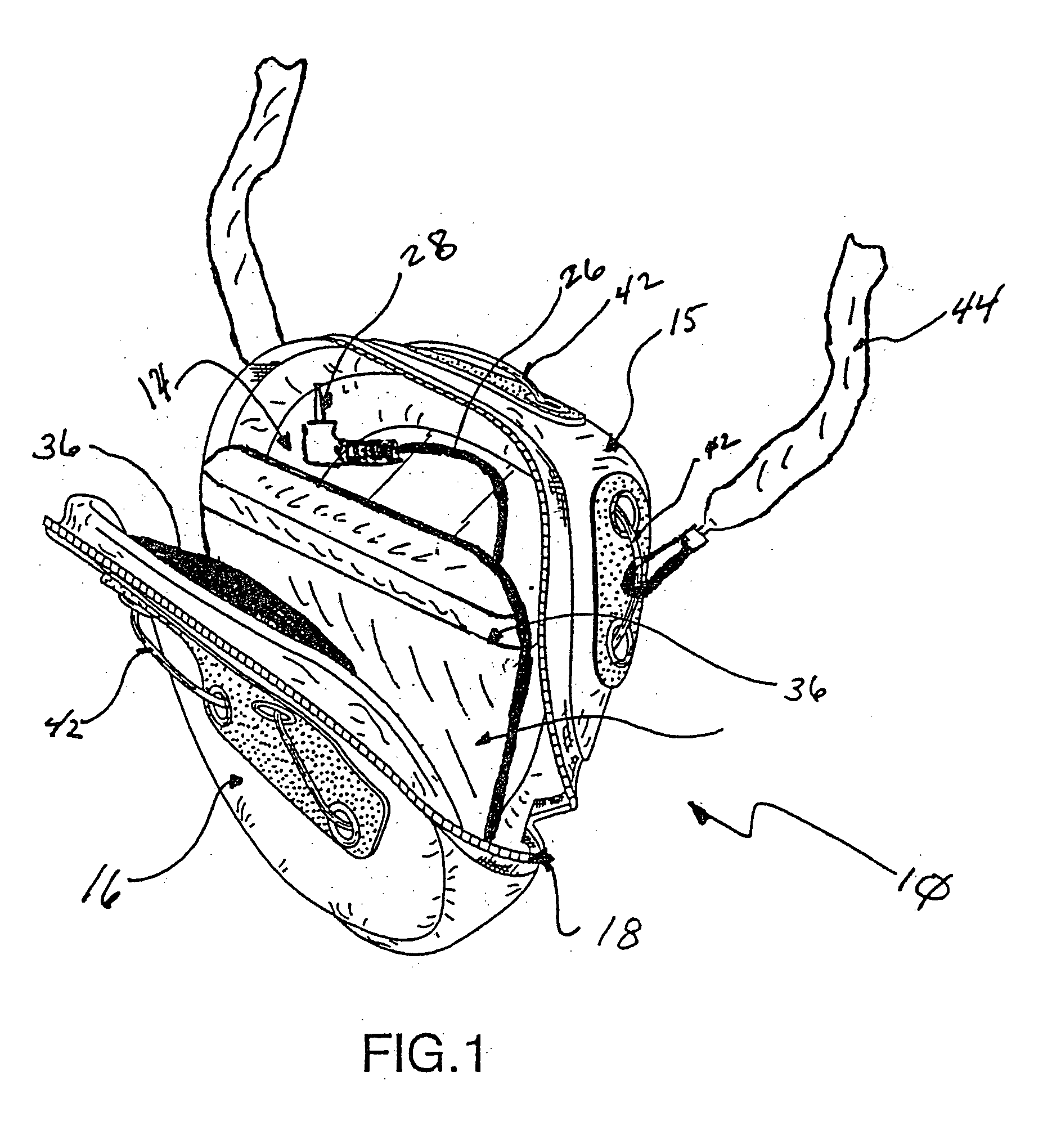 Protective enclosure with a line-out device adapted for use with electronic componentry