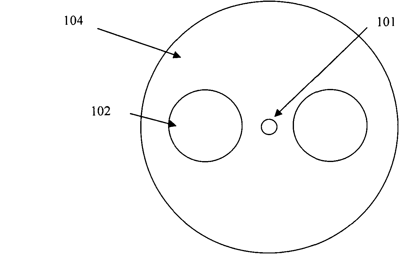 Panda type polarization maintaining optical fiber