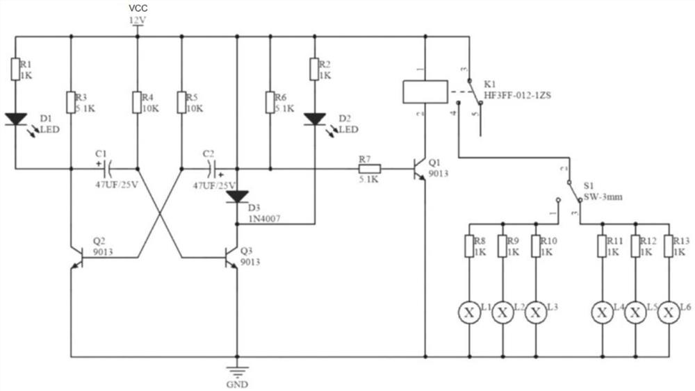 Automobile flash circuit for teaching