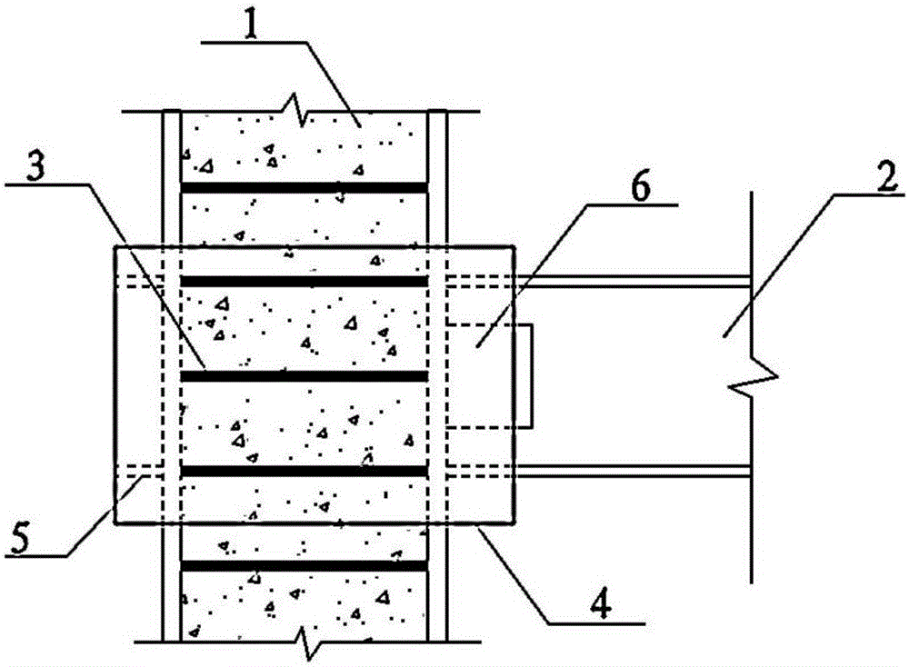 Connecting joint for H-section steel partially encased recycled concrete composite column and H-section steel girder