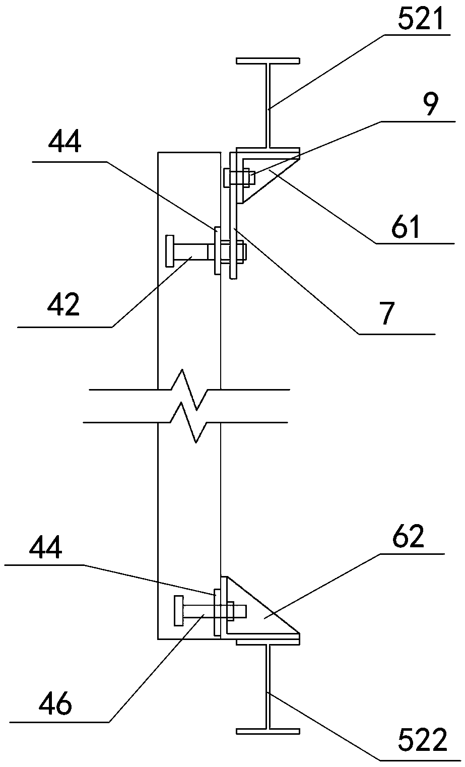 Externally-hung infilled wall structural system of steel framework, assembly-type infilled wallboard and construction method