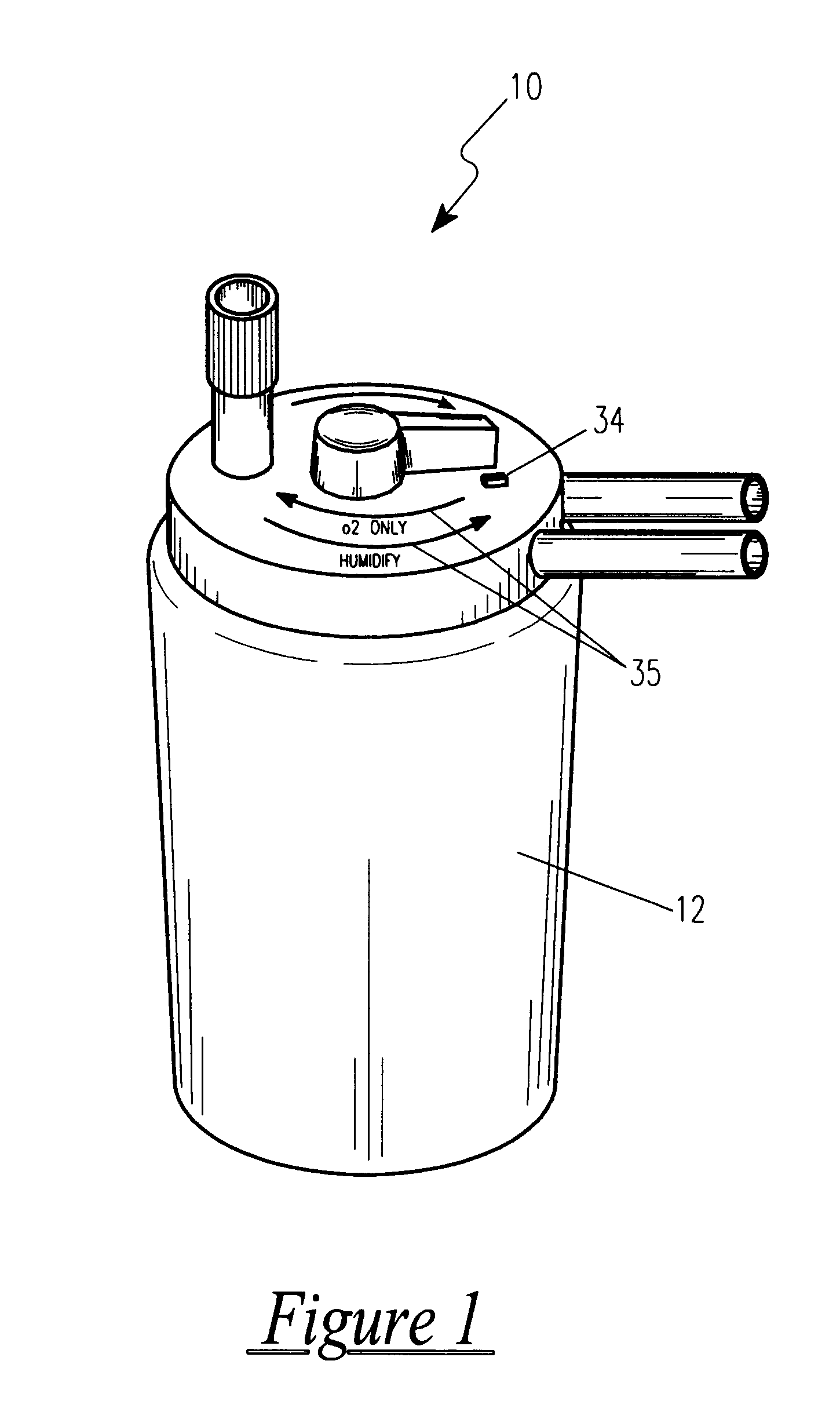 Dual port medical oxygen humidifier