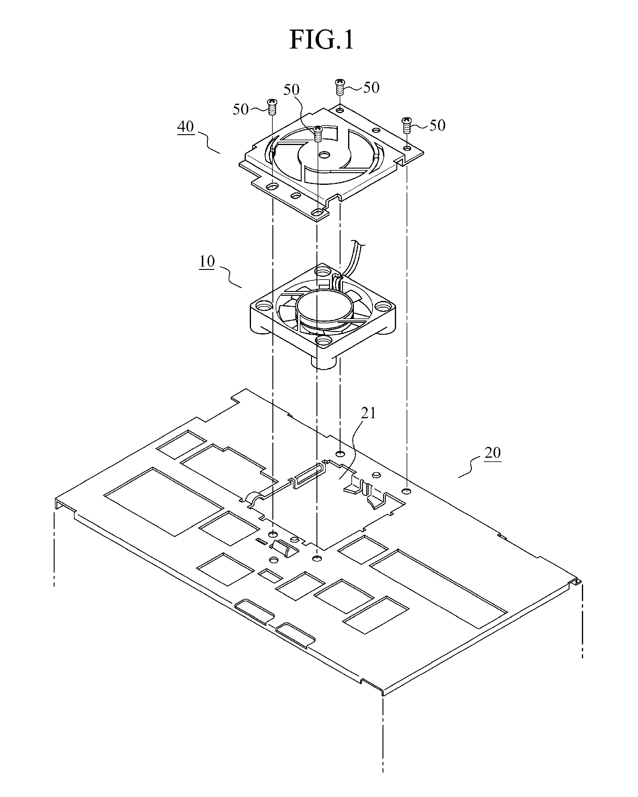 Fan fastening device