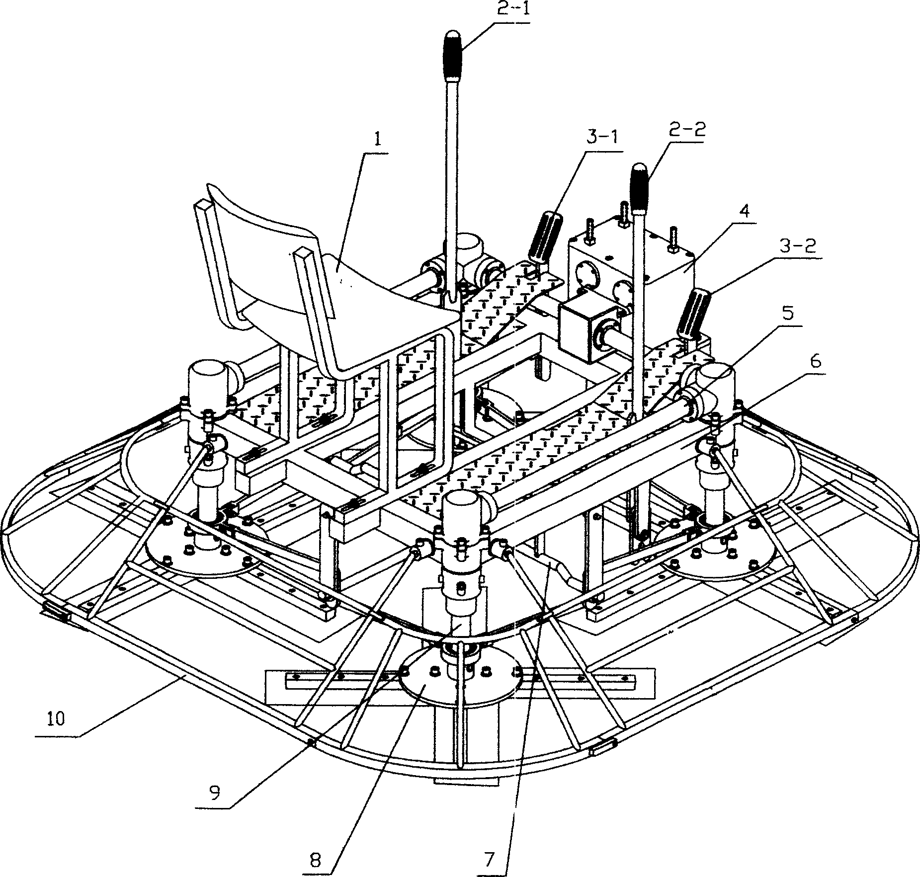 Compacting and plastering machine for concrete surface