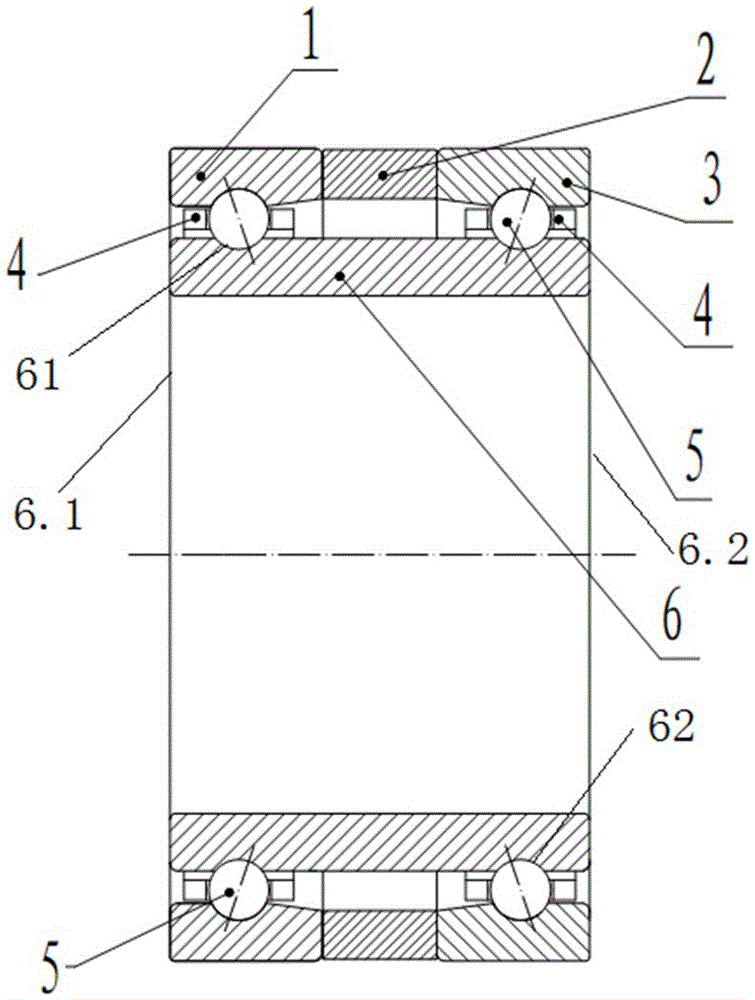 Face-to-face matched angular contact ball bearing and matching method thereof