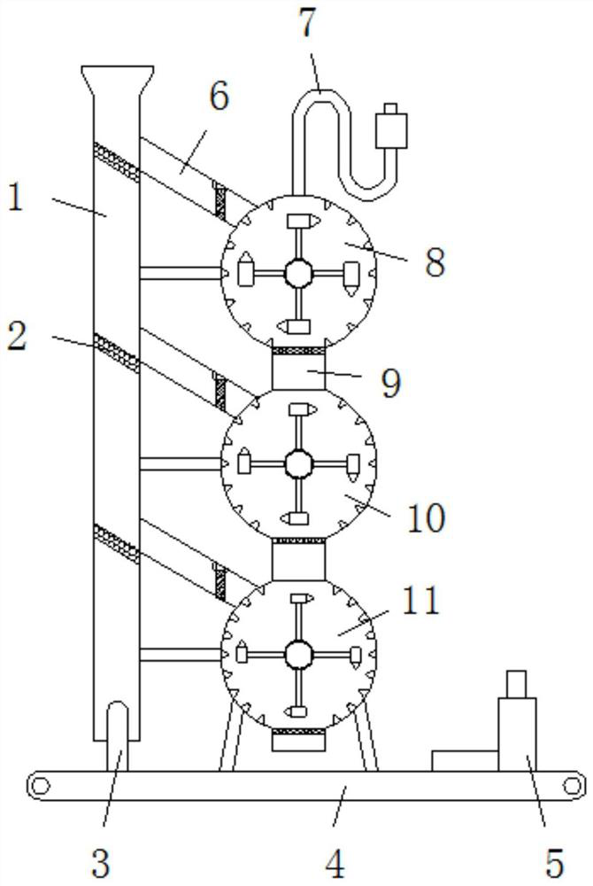 A classifying and pulverizing processing device for ore raw materials