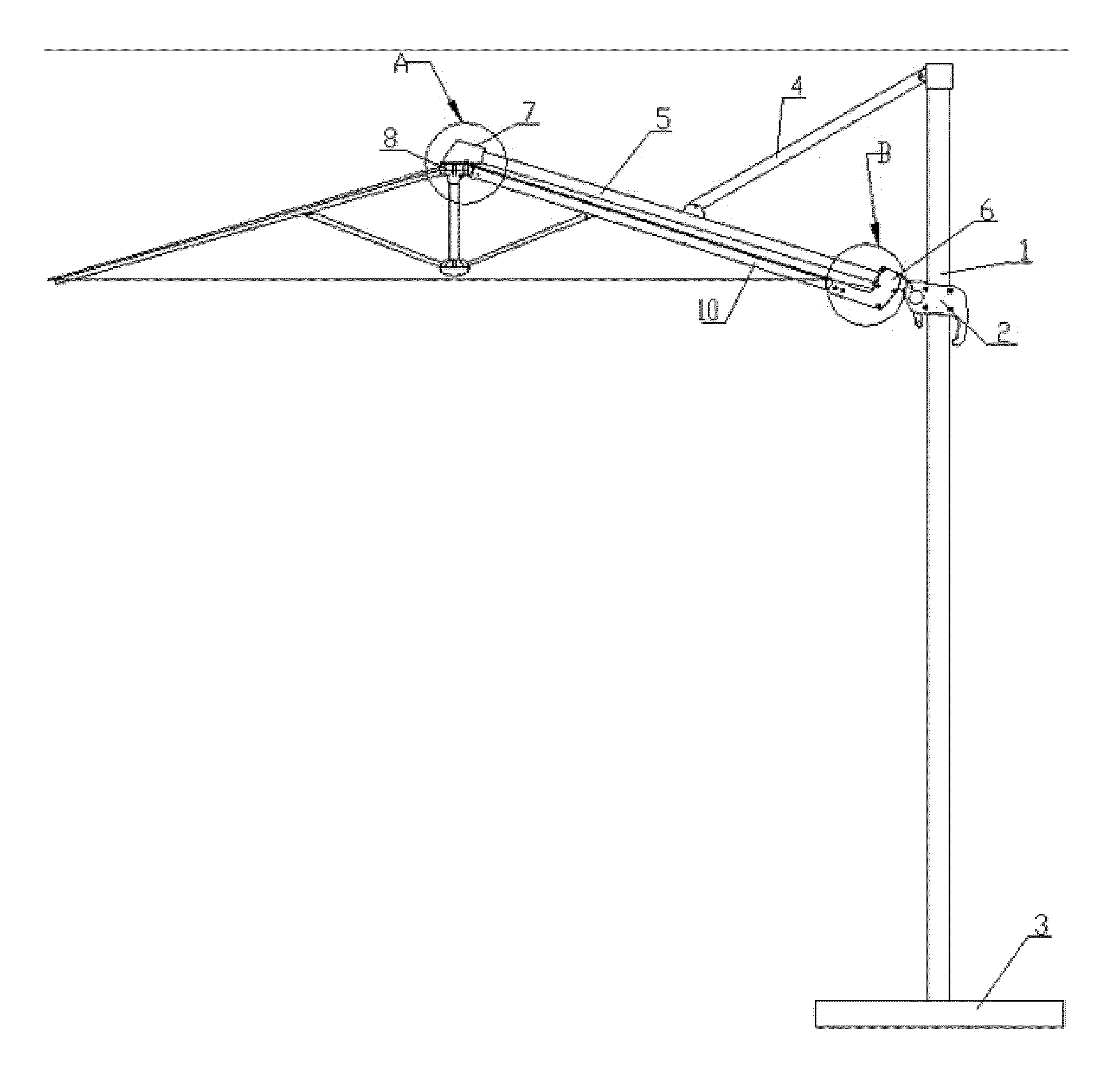 Sunshade umbrella capable of adjusting umbrella surface angle