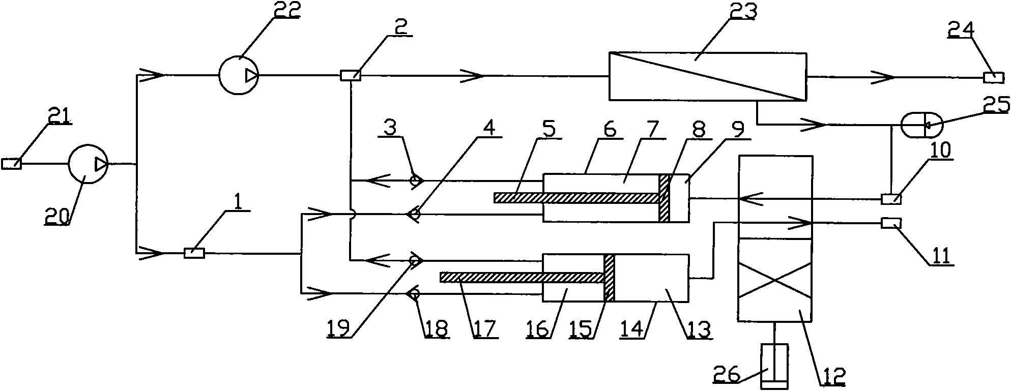 Differential energy recovery device and method for seawater desalination system