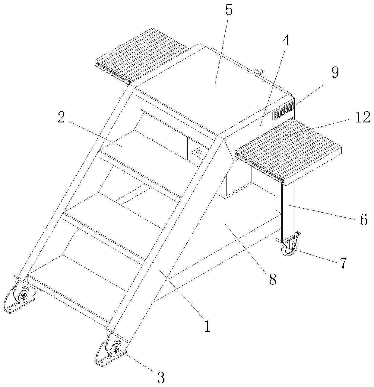 Portable crawling ladder for maintenance of fire-fighting equipment