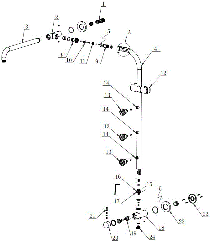 A novel shower column