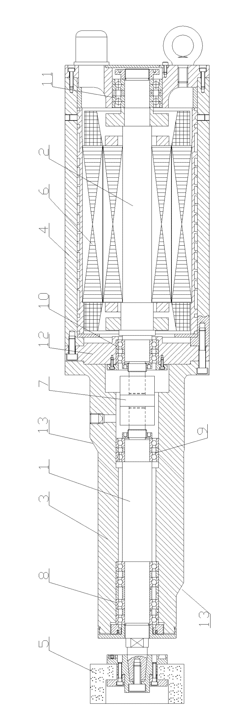 High-precision deep hole grinding electric spindle structure