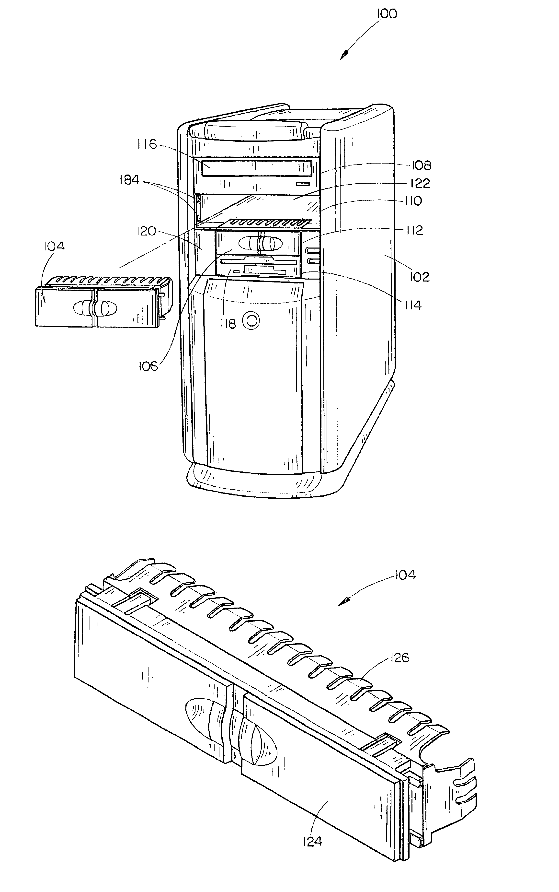 Integrated drive panel for a computer case