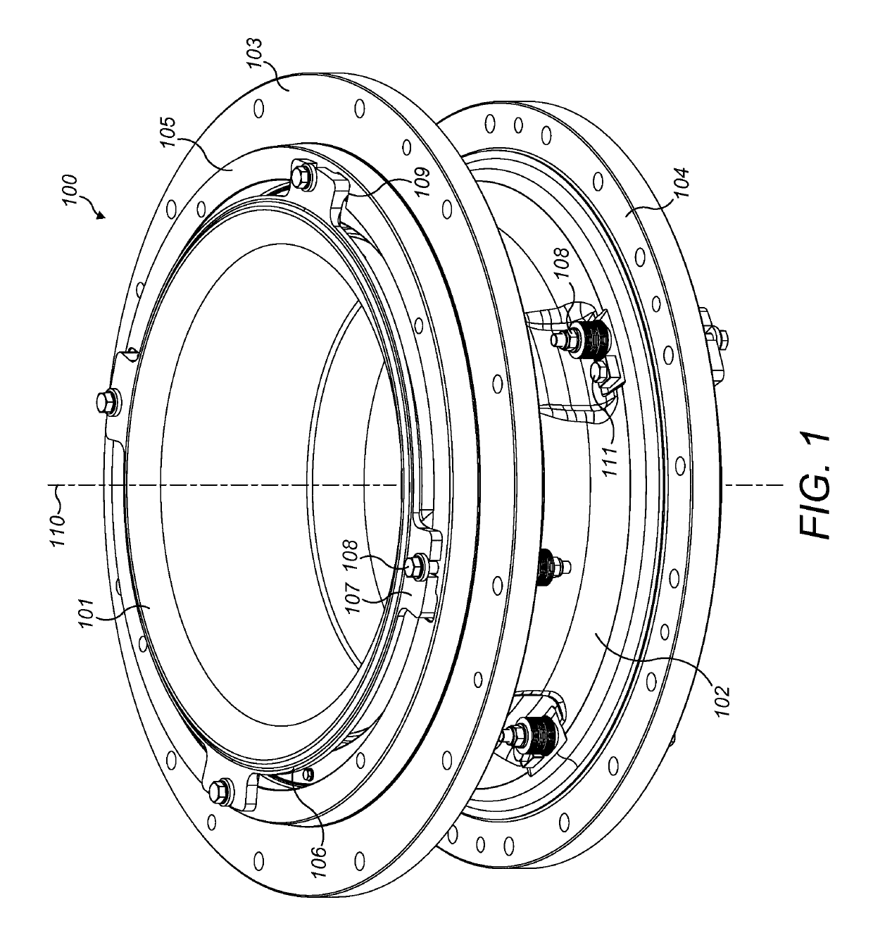 Crushing shell with rotational lock