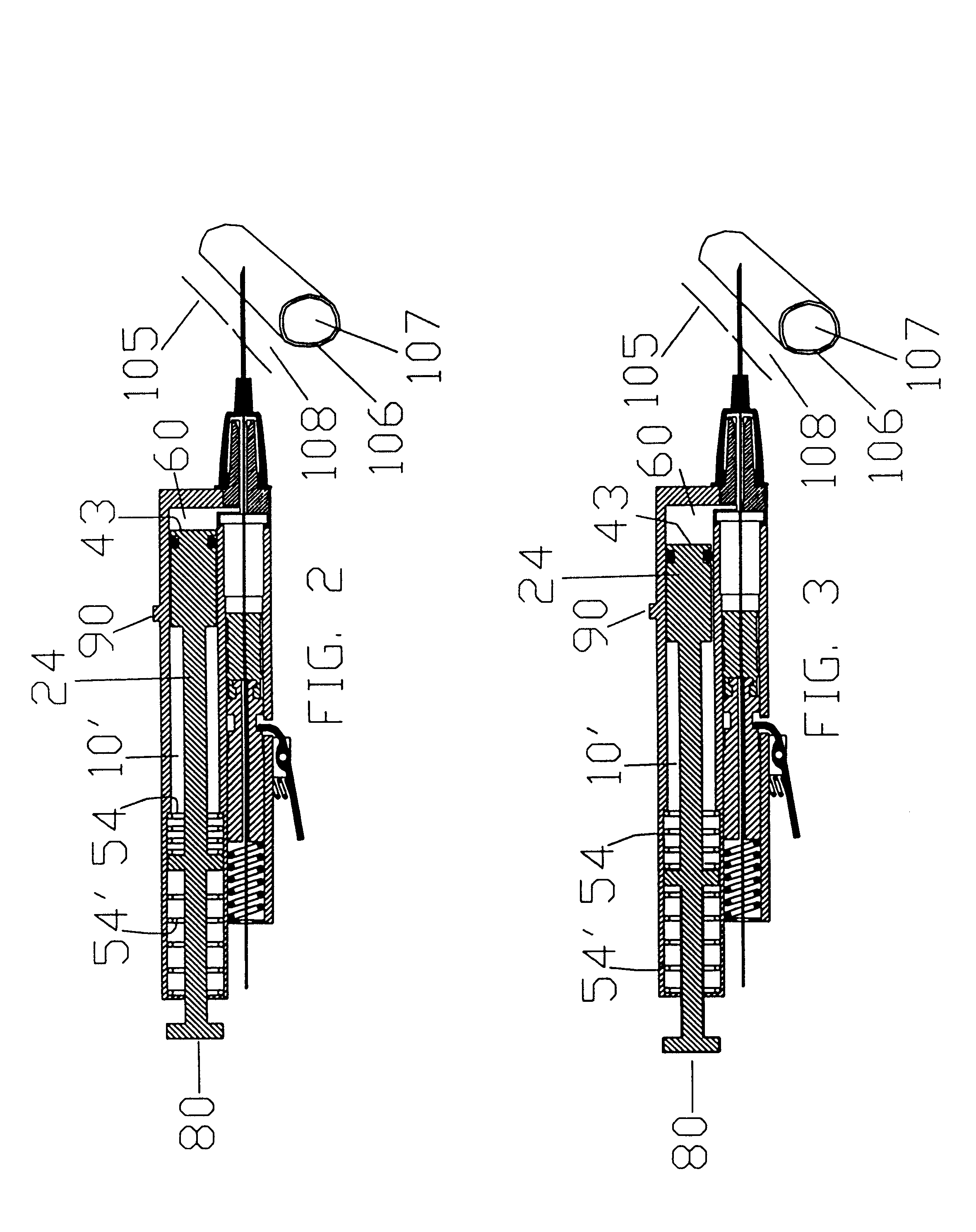 Apparatus for blood vessel type differentiation for syringes and guidewires placement devices