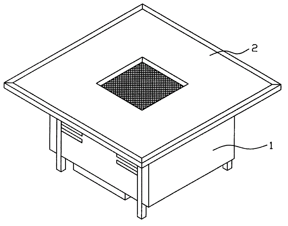 Smokeless scald-proofing and heat-proofing charcoal barbecue table