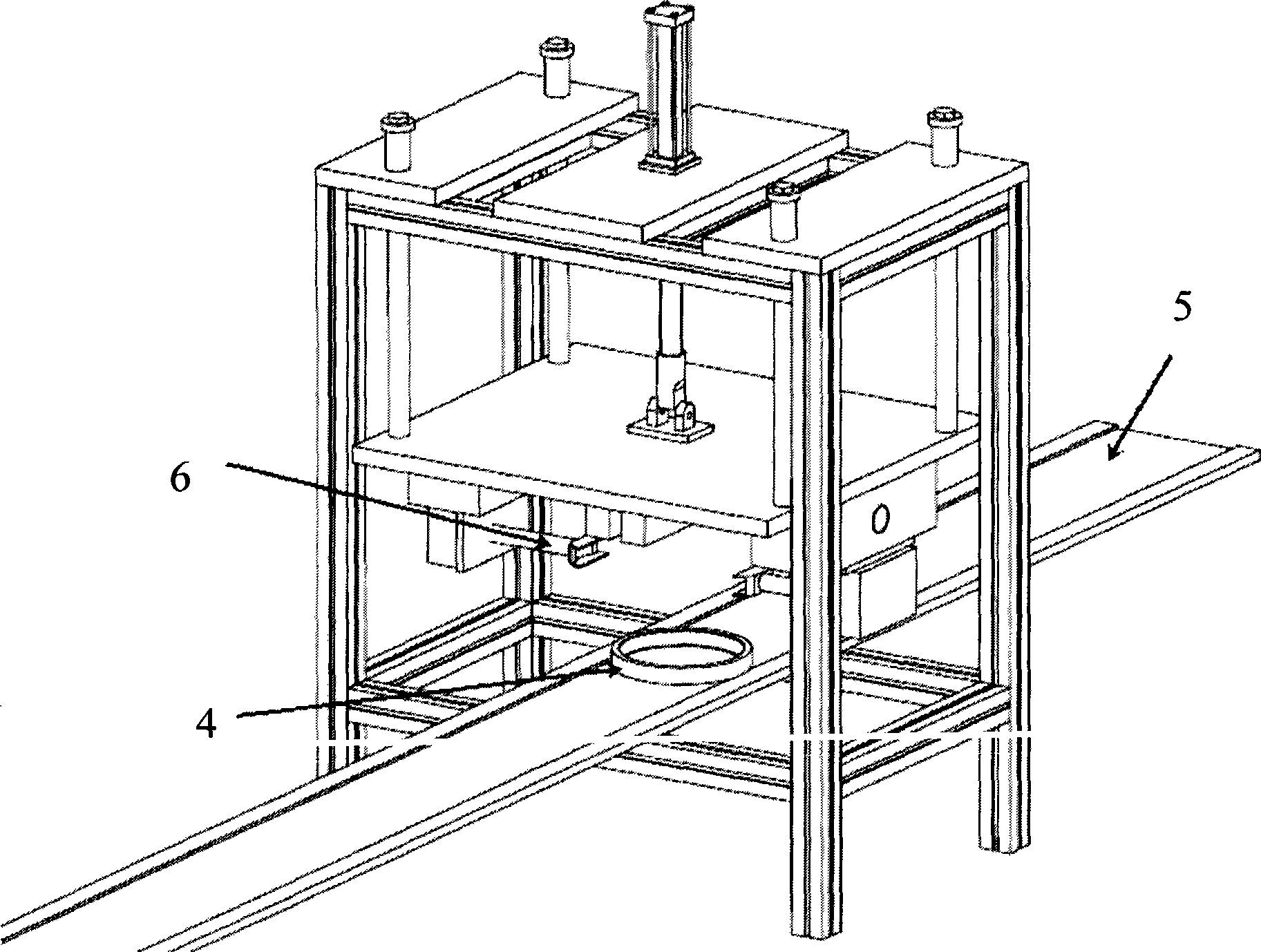 Automatic charging and discharging and transmitting device for handstand type numerical controlled lathe