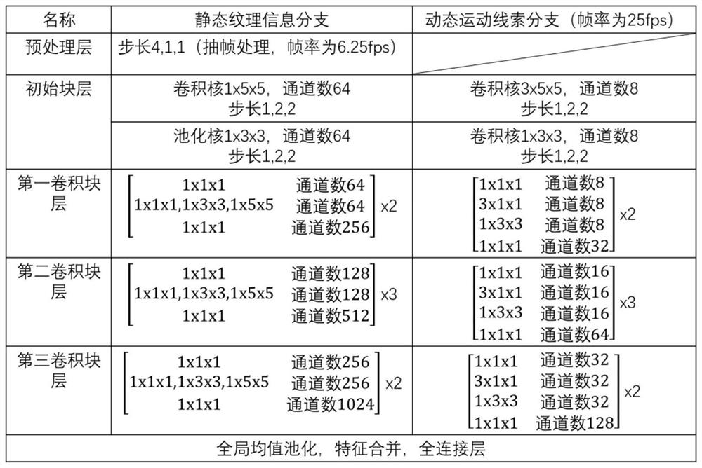 Human face living body detection system applying double-branch three-dimensional convolution model, terminal and storage medium