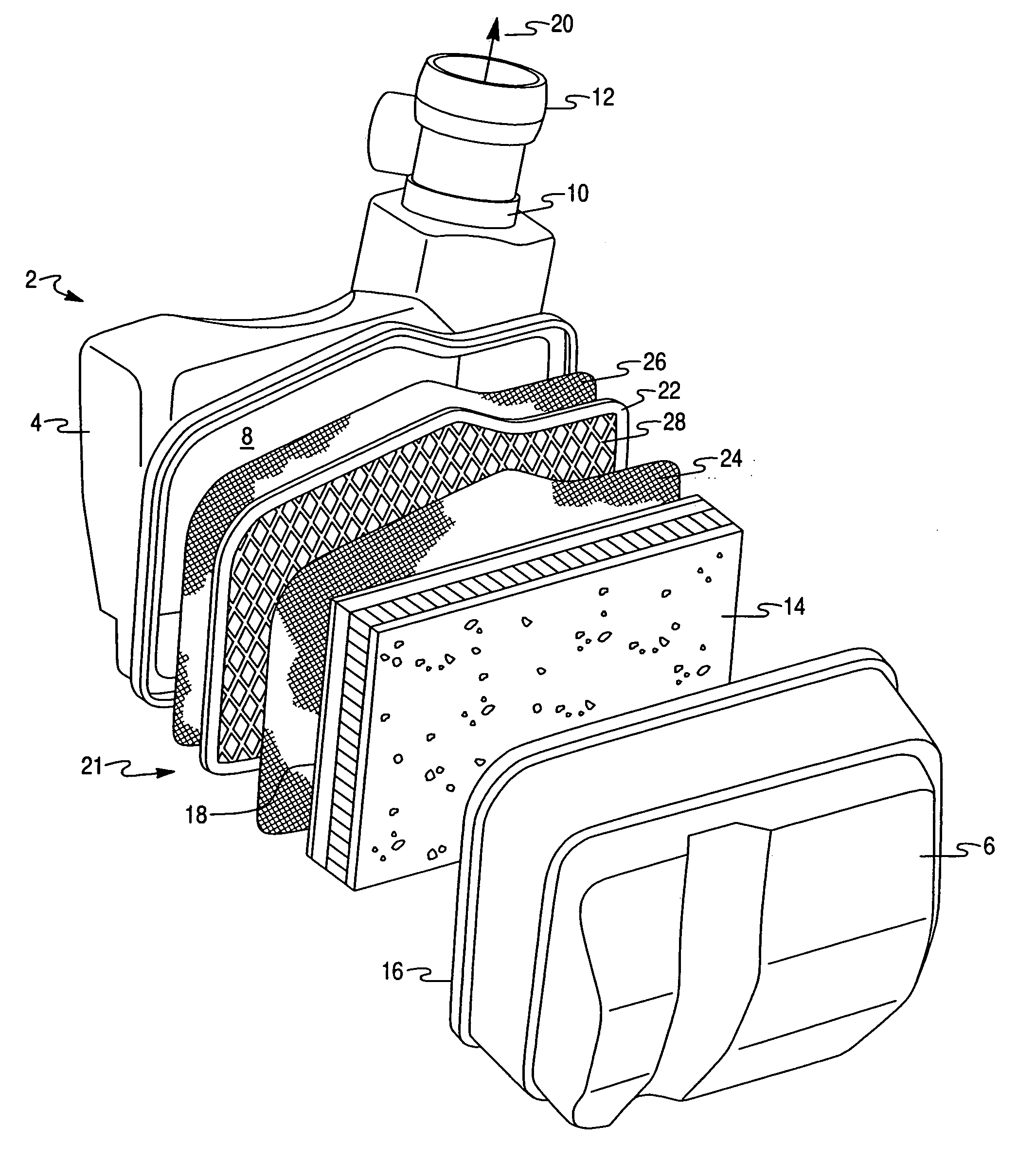 Coated screen adsorption unit for controlling evaporative hydrocarbon emissions